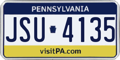 PA license plate JSU4135
