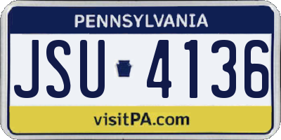 PA license plate JSU4136