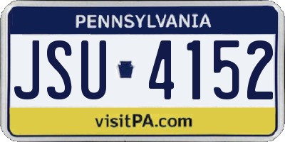 PA license plate JSU4152