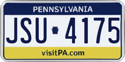 PA license plate JSU4175