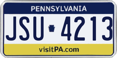 PA license plate JSU4213