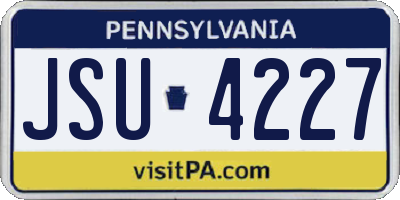 PA license plate JSU4227