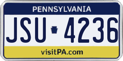 PA license plate JSU4236