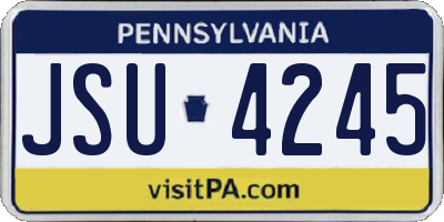 PA license plate JSU4245
