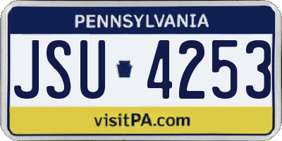 PA license plate JSU4253