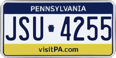 PA license plate JSU4255