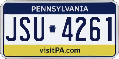 PA license plate JSU4261