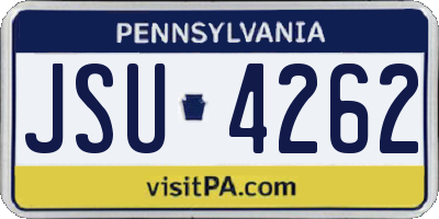PA license plate JSU4262
