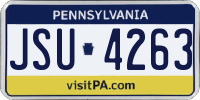 PA license plate JSU4263