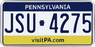 PA license plate JSU4275