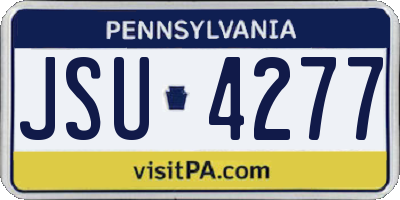PA license plate JSU4277