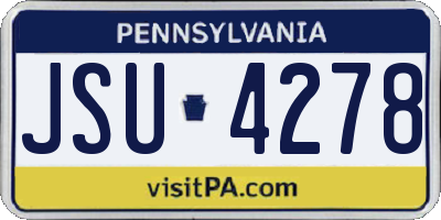 PA license plate JSU4278