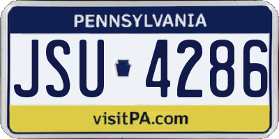 PA license plate JSU4286