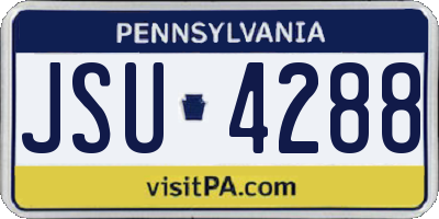 PA license plate JSU4288