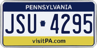 PA license plate JSU4295