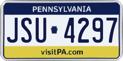 PA license plate JSU4297