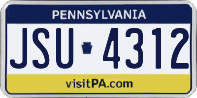 PA license plate JSU4312