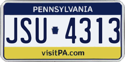 PA license plate JSU4313