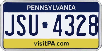 PA license plate JSU4328