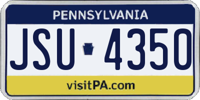PA license plate JSU4350