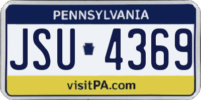 PA license plate JSU4369