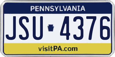 PA license plate JSU4376
