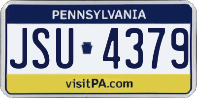 PA license plate JSU4379