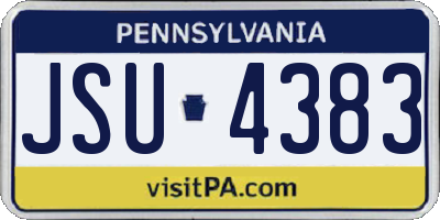 PA license plate JSU4383