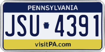 PA license plate JSU4391