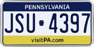 PA license plate JSU4397