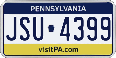 PA license plate JSU4399