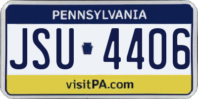 PA license plate JSU4406