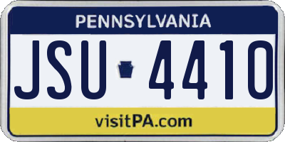 PA license plate JSU4410