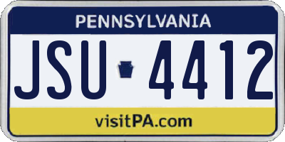 PA license plate JSU4412