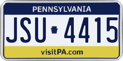 PA license plate JSU4415