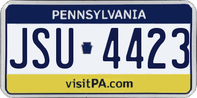 PA license plate JSU4423