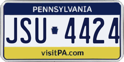PA license plate JSU4424