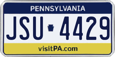 PA license plate JSU4429