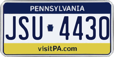PA license plate JSU4430