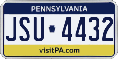 PA license plate JSU4432