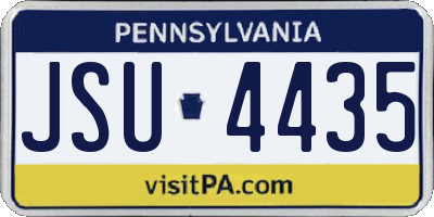 PA license plate JSU4435