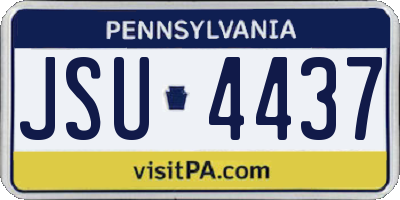 PA license plate JSU4437