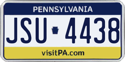 PA license plate JSU4438
