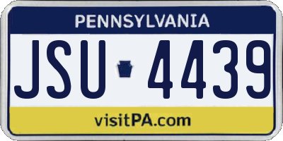 PA license plate JSU4439
