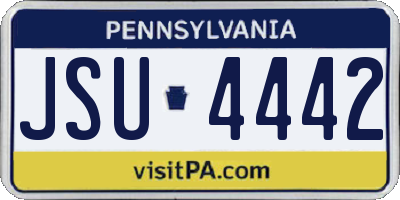 PA license plate JSU4442