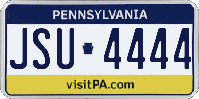 PA license plate JSU4444