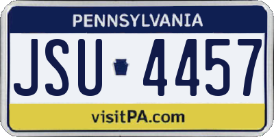 PA license plate JSU4457