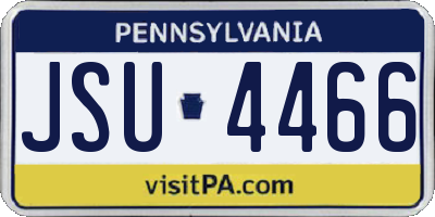 PA license plate JSU4466