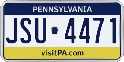 PA license plate JSU4471