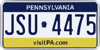 PA license plate JSU4475
